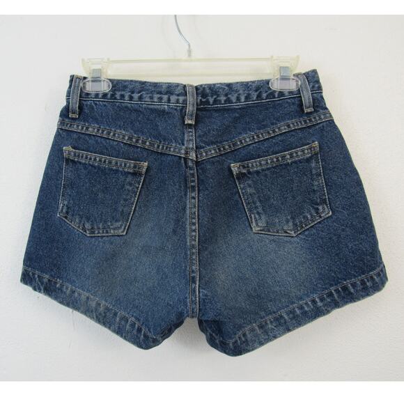 Vintage Anchor Blue Size 5 Denim Shorts 5 Pocket W/ Side Vent Sandblast Cotton - Picture 4 of 4